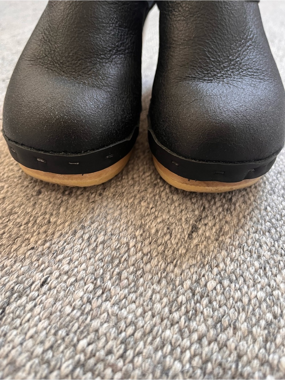 No. 6 Dakota Shearling Clogs high heel 37 US 7 navy blue - Picture 3 of 13
